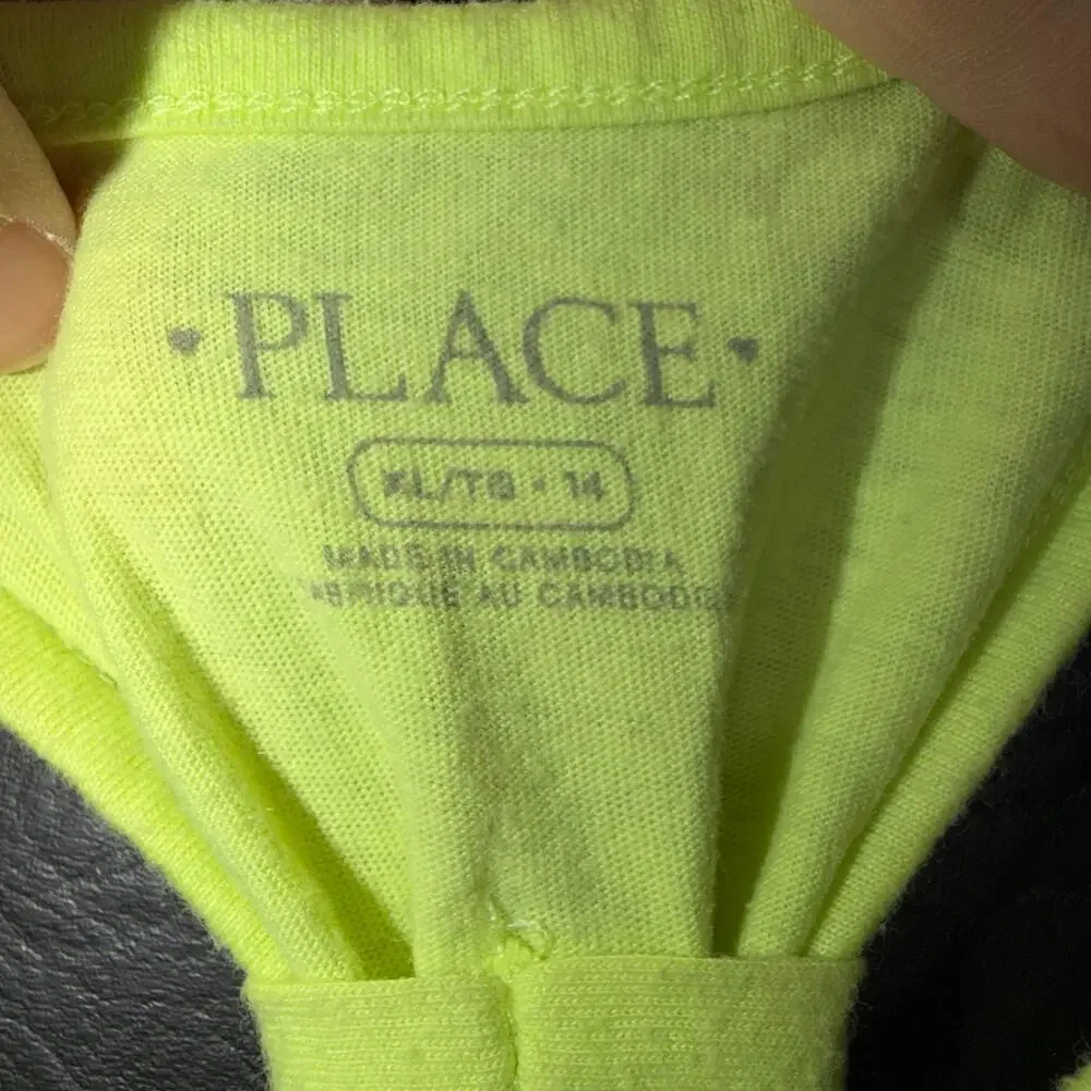 Childrens Place Girls Tank Top Shirt Ice Cream Theme Neon Green Glitter Gold XL